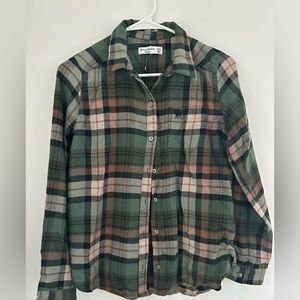Abercrombie kids girls flannel button up shirt size 13-14